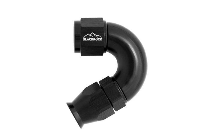 - 8 AN (8AN AN8) фитинг 150° Full Flow BLACKROCK LAB T08-150-3BK под тефлоновый шланг (600 серия)