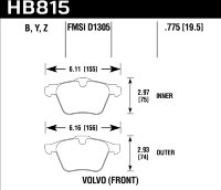 Колодки тормозные HB815B.775 HAWK HPS 5.0 Volvo S60 316mm Brake Rotors передние