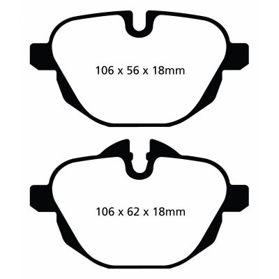 Колодки тормозные DP42047R EBC Yellowstuff DC1473; задние BMW 5 F10, G30; X3 F25, G01; БЕЗ M Sport