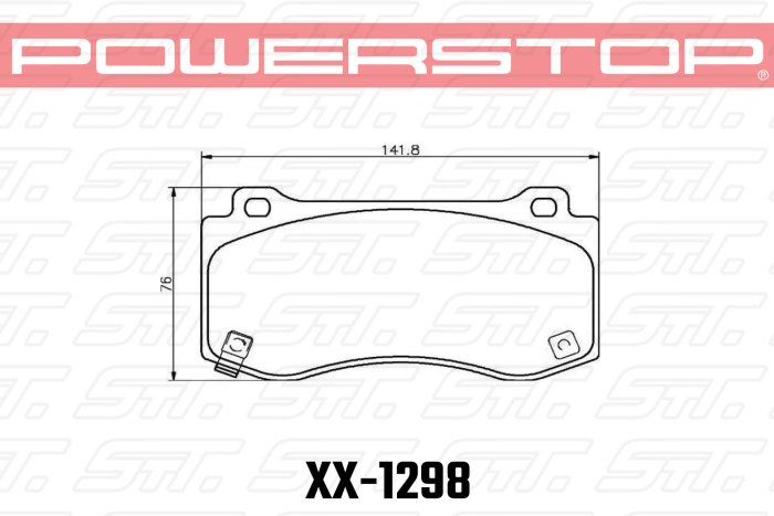 Колодки тормозные 26-1298 PowerStop Z26 передние Jeep Cherokee SRT8 2006-2010