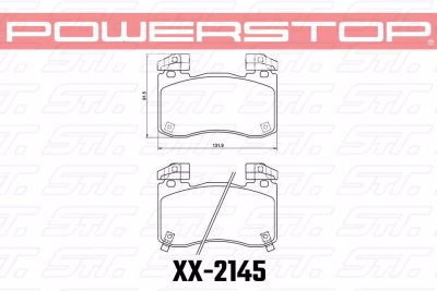 Колодки тормозные 26-2145 PowerStop Z26 передние GENESIS G70, KIA STINGER 3.3L