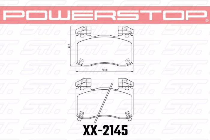 Колодки тормозные 26-2145 PowerStop Z26 передние GENESIS G70, KIA STINGER 3.3L