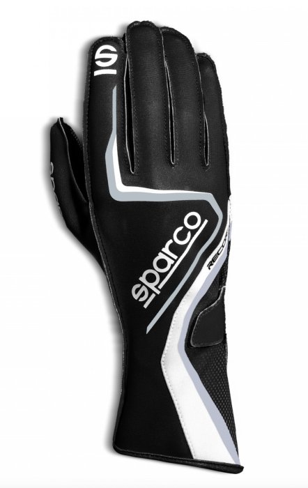 Перчатки для картинга SPARCO RECORD, черный/белый, размер 11, 00255511NRBI