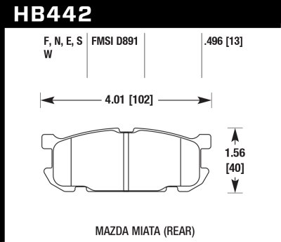 Колодки тормозные HB442G.496