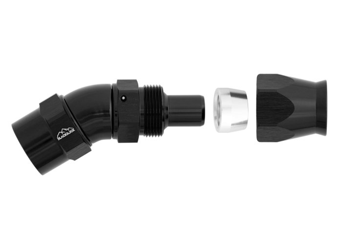 - 10 AN (10AN AN10) фитинг 30° Full Flow BLACKROCK LAB T10-030-3BK под тефлоновый шланг (600 серия)