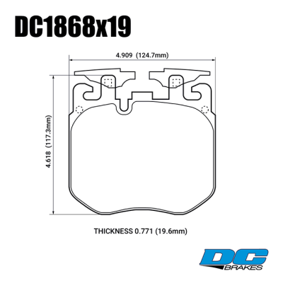 Колодки тормозные DC1868P19 DC brakes Street STR.S+, перед BMW X5 G05; 3 G20, 5 G30, M Performance