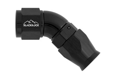 - 10 AN (10AN AN10) фитинг 45° Full Flow BLACKROCK LAB T10-045-3BK под тефлоновый шланг (600 серия)