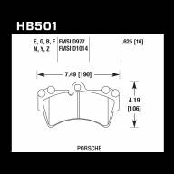 Колодки тормозные HB501N.625 HAWK HP Plus; 16mm - Колодки тормозные HB501N.625 HAWK HP Plus; 16mm