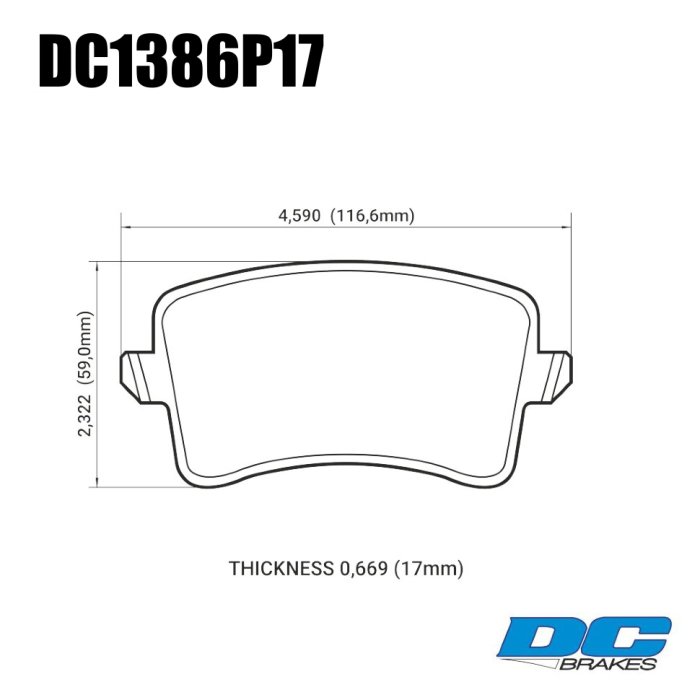 Колодки тормозные DC1386P17 DC brakes Street STR.S+, задн. AUDI A5, A4, Q5, A6, A7, A8