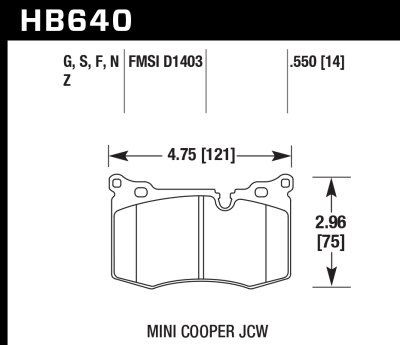 Колодки тормозные HB640B.550