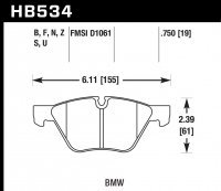 Колодки тормозные HB534D.750 HAWK ER-1